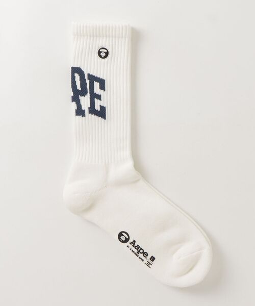 AAPE BY A BATHING APE（エーエイプバイアベイシングエイプ）の「AAPE MAIN SOCKS（ソックス/靴下・メンズ・ブラック/アイボリー・SMALL/LARGE）」の9枚目の写真