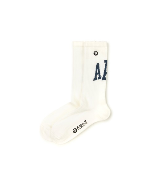 AAPE BY A BATHING APE（エーエイプバイアベイシングエイプ）の「AAPE MAIN SOCKS（ソックス/靴下・メンズ・ブラック/アイボリー・SMALL/LARGE）」の2枚目の写真