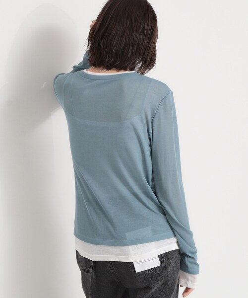 THE SHOP TK （ザ ショップ ティーケー ）の「配色テレコカットソー（Tシャツ/カットソー・レディース・チャコールグレー/ナチュラル/ライトブルー・13/12）」の13枚目の写真