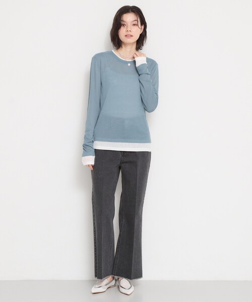 THE SHOP TK （ザ ショップ ティーケー ）の「配色テレコカットソー（Tシャツ/カットソー・レディース・チャコールグレー/ナチュラル/ライトブルー・13/12）」の14枚目の写真