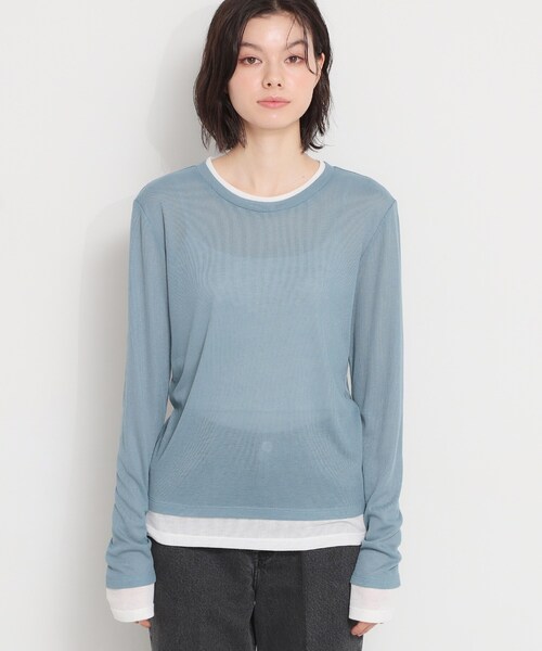 THE SHOP TK （ザ ショップ ティーケー ）の「配色テレコカットソー（Tシャツ/カットソー・レディース・チャコールグレー/ナチュラル/ライトブルー・13/12）」の16枚目の写真