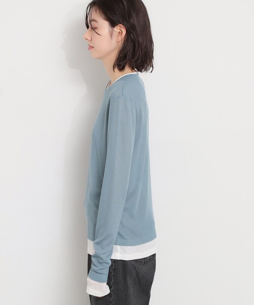 THE SHOP TK （ザ ショップ ティーケー ）の「配色テレコカットソー（Tシャツ/カットソー・レディース・チャコールグレー/ナチュラル/ライトブルー・13/12）」の17枚目の写真