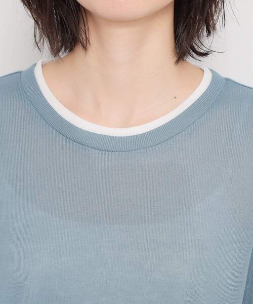 THE SHOP TK （ザ ショップ ティーケー ）の「配色テレコカットソー（Tシャツ/カットソー・レディース・チャコールグレー/ナチュラル/ライトブルー・13/12）」の19枚目の写真