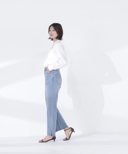 NATURAL BEAUTY BASIC(ナチュラルビューティーベーシック)の「◇スタンドネックフリルブラウス(シャツ/ブラウス・レディース・グレー系その他/ブルー/オフホワイト・MEDIUM/SMALL)」の21枚目の写真