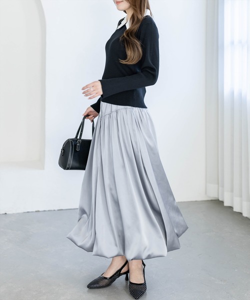 CLEAR BASIC（クリアベーシック）の「レース襟付きニットトップス[大人 フェミニン 上品]（ニット/セーター・レディース・オフホワイト/ブラック/レッド・F）」の18枚目の写真