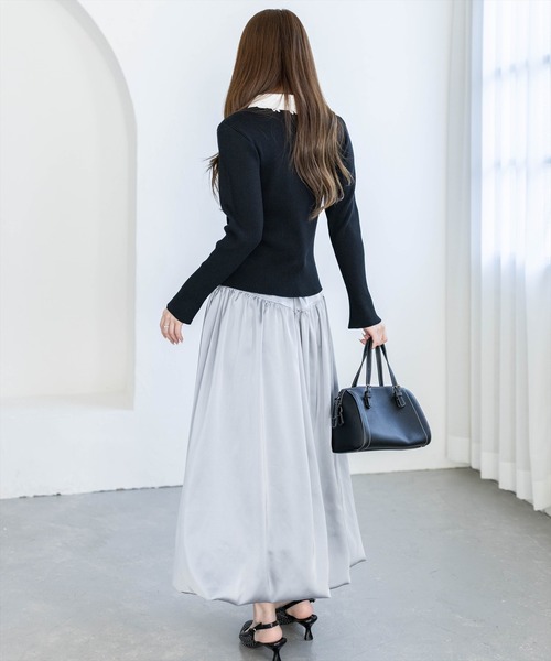 CLEAR BASIC（クリアベーシック）の「レース襟付きニットトップス[大人 フェミニン 上品]（ニット/セーター・レディース・オフホワイト/ブラック/レッド・F）」の19枚目の写真