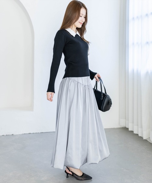 CLEAR BASIC（クリアベーシック）の「レース襟付きニットトップス[大人 フェミニン 上品]（ニット/セーター・レディース・オフホワイト/ブラック/レッド・F）」の20枚目の写真