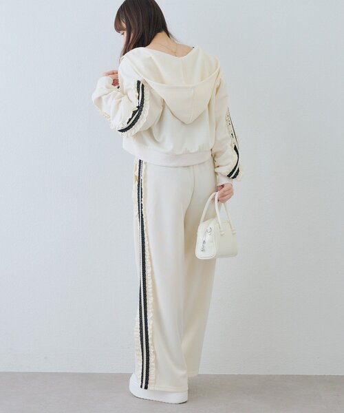 continuer de NICE CLAUP(コンティニューデナイスクラップ)の「【セットアッ対応】トラックレースパンツ(その他パンツ・レディース・トップグレー/アイボリー/ブラック/ピンク・FREE)」の13枚目の写真