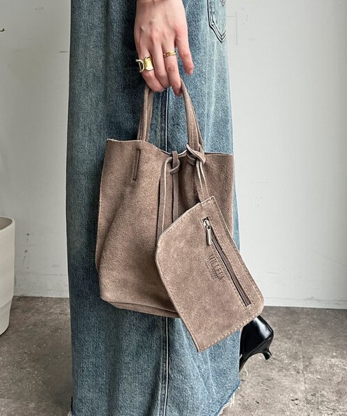 DouDou（ドゥドゥ）の「【WEB限定】スエードミニトートバッグ（ショルダーバッグ・レディース・キャメル/モカ・FREE）」の2枚目の写真