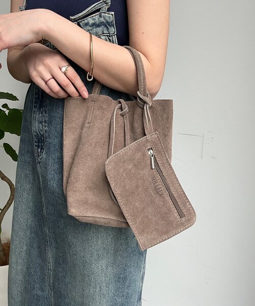 DouDou（ドゥドゥ）の「【WEB限定】スエードミニトートバッグ（ショルダーバッグ・レディース・キャメル/モカ・FREE）」の3枚目の写真