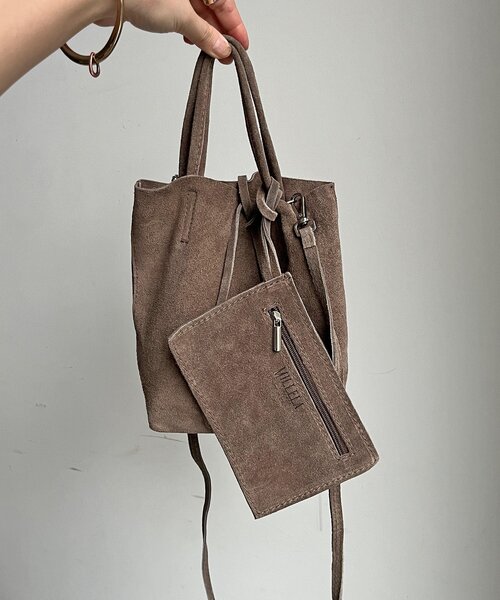 DouDou（ドゥドゥ）の「【WEB限定】スエードミニトートバッグ（ショルダーバッグ・レディース・キャメル/モカ・FREE）」の4枚目の写真