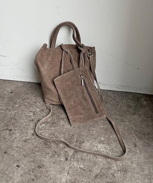 DouDou（ドゥドゥ）の「【WEB限定】スエードミニトートバッグ（ショルダーバッグ・レディース・キャメル/モカ・FREE）」の5枚目の写真