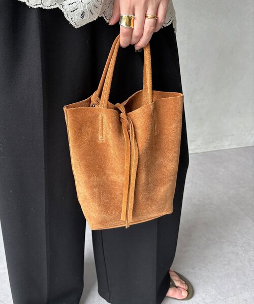 DouDou（ドゥドゥ）の「【WEB限定】スエードミニトートバッグ（ショルダーバッグ・レディース・キャメル/モカ・FREE）」の8枚目の写真