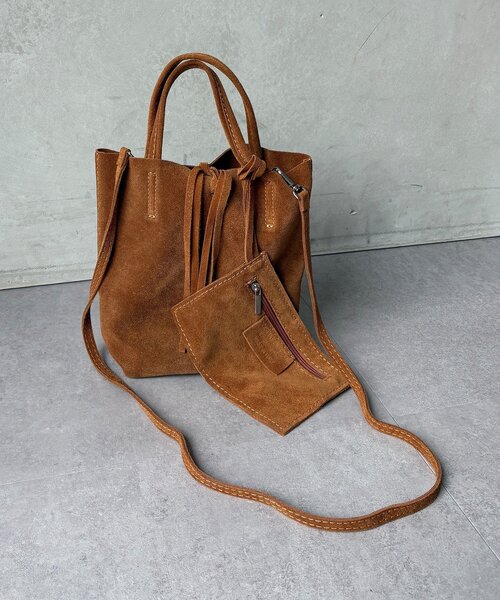 DouDou（ドゥドゥ）の「【WEB限定】スエードミニトートバッグ（ショルダーバッグ・レディース・キャメル/モカ・FREE）」の9枚目の写真