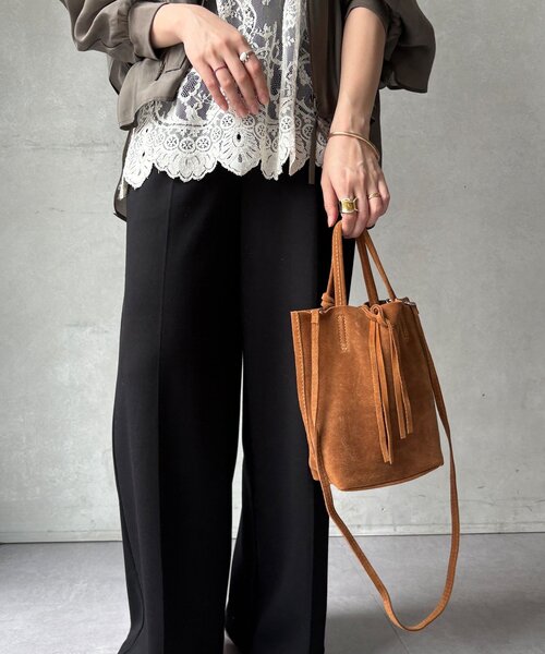 DouDou（ドゥドゥ）の「【WEB限定】スエードミニトートバッグ（ショルダーバッグ・レディース・キャメル/モカ・FREE）」の16枚目の写真