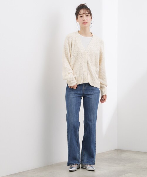 grove(グローブ)の「高評価!【洗える】リラックスして着たい、Vネックカーディガン(カーディガン/ボレロ・レディース・ネイビー/ベビーピンク/オフホワイト・05/04/03/02/01)」の10枚目の写真