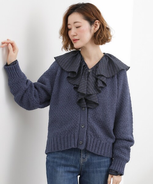 grove(グローブ)の「高評価!【洗える】リラックスして着たい、Vネックカーディガン(カーディガン/ボレロ・レディース・ネイビー/ベビーピンク/オフホワイト・05/04/03/02/01)」の21枚目の写真