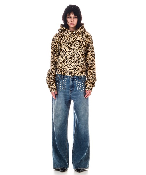 BEEDEN（ビーデン）の「POINT SNAP FASTENER PULLOVER（パーカー・レディース・レッド/レオパード・FREE）」の19枚目の写真