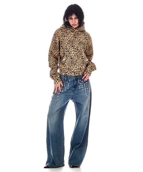 BEEDEN（ビーデン）の「POINT SNAP FASTENER PULLOVER（パーカー・レディース・レッド/レオパード・FREE）」の17枚目の写真