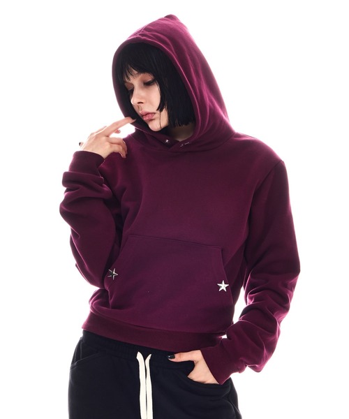 BEEDEN（ビーデン）の「POINT SNAP FASTENER PULLOVER（パーカー・レディース・レッド/レオパード・FREE）」の18枚目の写真