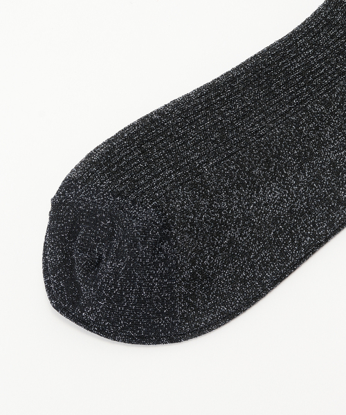 Piedi Nudi（ピエディヌーディ）の「piedinudi/ ピエディヌーディー LAME RIB HIGH（ソックス/靴下・レディース・ブラウン/ネイビー・FREE）」の6枚目の写真