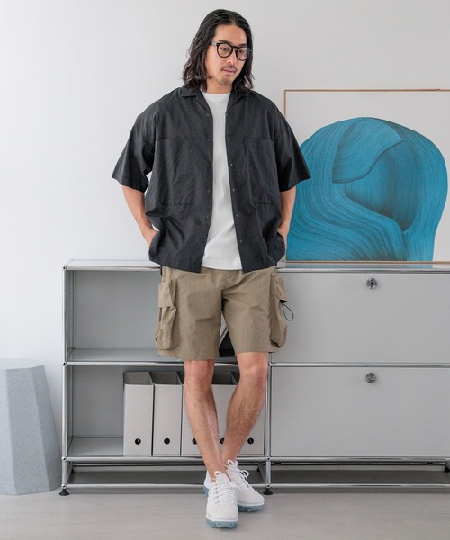 HEREIAM(ヘレイアム)の「【HEREIAM MEN】撥水/ナイロンカーゴショーツ(カーゴパンツ・メンズ・ブラック/カーキ・MEDIUM/LARGE)」の9枚目の写真