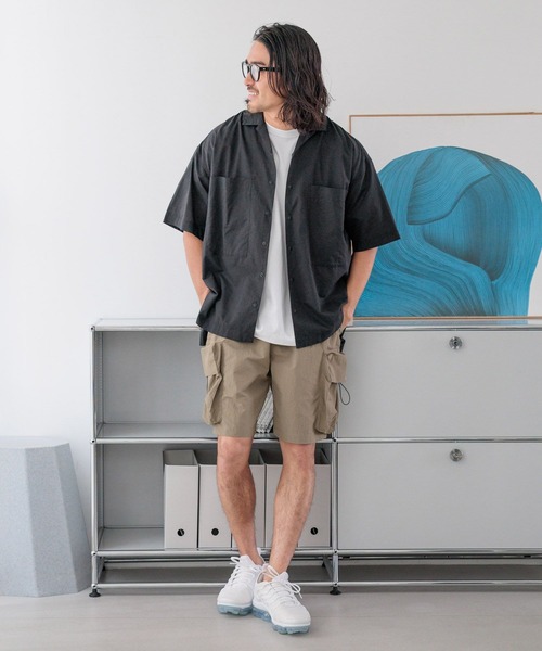 HEREIAM(ヘレイアム)の「【HEREIAM MEN】撥水/ナイロンカーゴショーツ(カーゴパンツ・メンズ・ブラック/カーキ・MEDIUM/LARGE)」の11枚目の写真