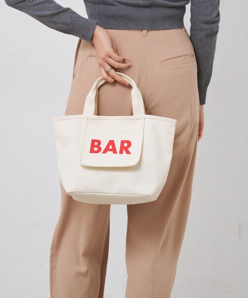 BIRTHDAY BAR（バースデイバー）の「メッシュポケット付きキャンバスロゴプリントミニトートバッグ（トートバッグ・レディース・ブラック/アイボリー/グリーン/ブルー・0）」の2枚目の写真