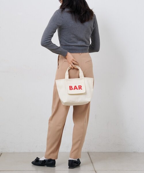 BIRTHDAY BAR（バースデイバー）の「メッシュポケット付きキャンバスロゴプリントミニトートバッグ（トートバッグ・レディース・ブラック/アイボリー/グリーン/ブルー・0）」の5枚目の写真