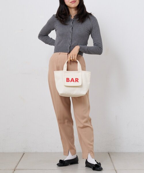 BIRTHDAY BAR（バースデイバー）の「メッシュポケット付きキャンバスロゴプリントミニトートバッグ（トートバッグ・レディース・ブラック/アイボリー/グリーン/ブルー・0）」の6枚目の写真