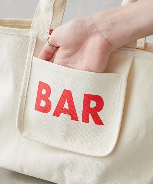 BIRTHDAY BAR（バースデイバー）の「メッシュポケット付きキャンバスロゴプリントミニトートバッグ（トートバッグ・レディース・ブラック/アイボリー/グリーン/ブルー・0）」の9枚目の写真