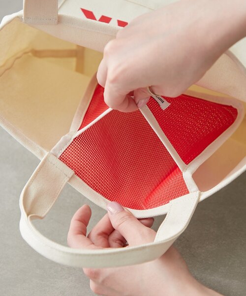 BIRTHDAY BAR（バースデイバー）の「メッシュポケット付きキャンバスロゴプリントミニトートバッグ（トートバッグ・レディース・ブラック/アイボリー/グリーン/ブルー・0）」の12枚目の写真