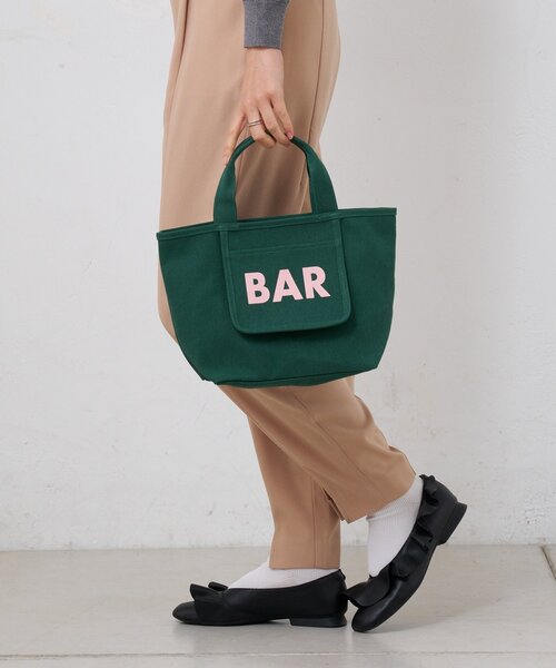 BIRTHDAY BAR（バースデイバー）の「メッシュポケット付きキャンバスロゴプリントミニトートバッグ（トートバッグ・レディース・ブラック/アイボリー/グリーン/ブルー・0）」の19枚目の写真