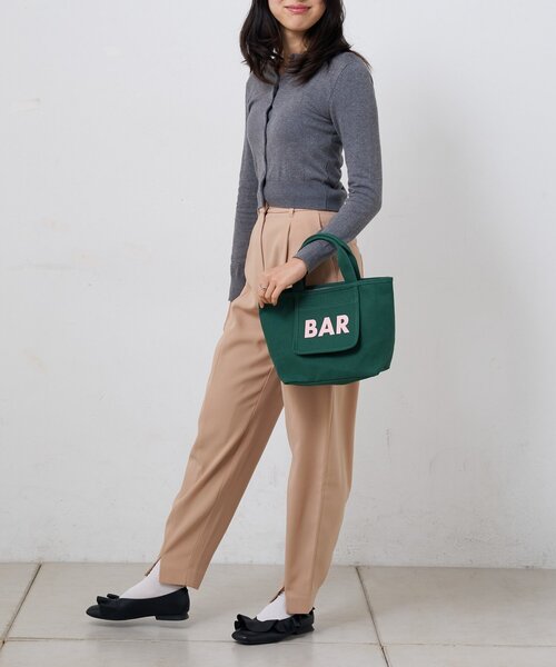 BIRTHDAY BAR（バースデイバー）の「メッシュポケット付きキャンバスロゴプリントミニトートバッグ（トートバッグ・レディース・ブラック/アイボリー/グリーン/ブルー・0）」の20枚目の写真