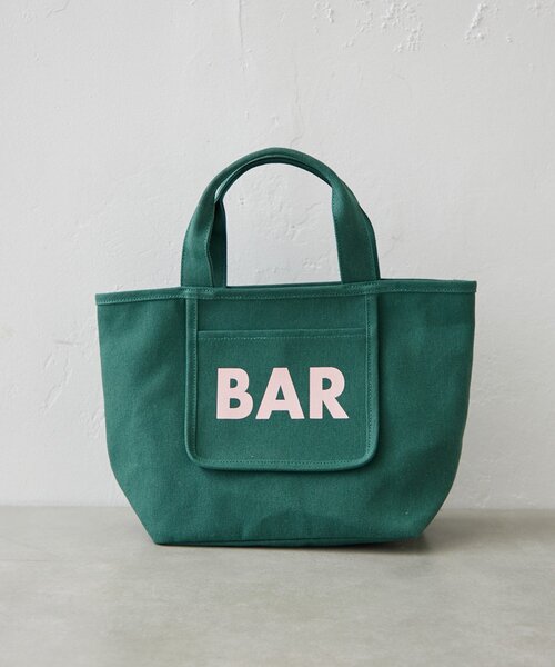 BIRTHDAY BAR（バースデイバー）の「メッシュポケット付きキャンバスロゴプリントミニトートバッグ（トートバッグ・レディース・ブラック/アイボリー/グリーン/ブルー・0）」の22枚目の写真