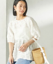 SHIPS | 〈手洗い可能〉ジャカード ペプラム ブラウス(シャツ/ブラウス)