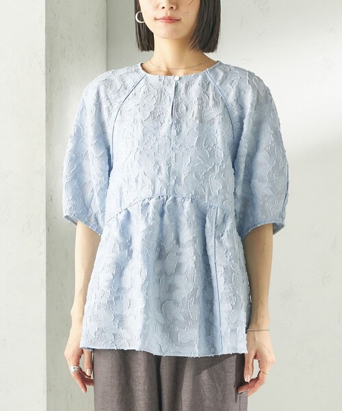 SHIPS（シップス）の「〈手洗い可能〉ジャカード ペプラム ブラウス（シャツ/ブラウス・レディース・ホワイト/ライトブルー/ブラック・ONE SIZE）」の19枚目の写真