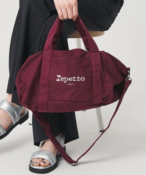Repetto(レペット)の「【WEB限定】<repetto>コットン ダッフル バッグ M(ボストンバッグ・レディース・ワイン・FREE)」の1枚目の写真