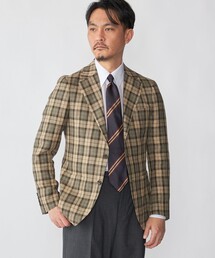 セール】MAN1924: KENNEDY ブラウン グレンチェック ジャケット