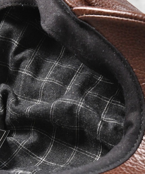 SORENA（ソレナ）の「本革レザーキャスケット（キャスケット・メンズ・ブラック/ダークブラウン/キャメル・XX-LARGE）」の10枚目の写真