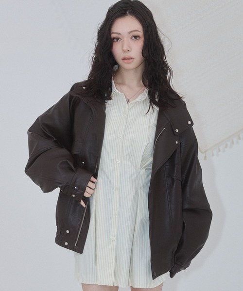 ENVYM(アンビー)の「ウエストタックオーバーサイズシャツ(シャツ/ブラウス・レディース・ホワイト/イエロー/ブルー系その他/ブルー/ピンク・FREE)」の19枚目の写真