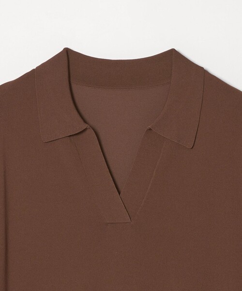 green label relaxing(グリーンレーベルリラクシング)の「【WEB限定】<at ease>エリツキ スキッパー ニット 接触冷感 UVカット 遮熱(ニット/セーター・レディース・ブラック/ホワイト/ダークブラウン/イエロー・FREE)」の19枚目の写真