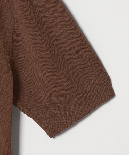 green label relaxing(グリーンレーベルリラクシング)の「【WEB限定】<at ease>エリツキ スキッパー ニット 接触冷感 UVカット 遮熱(ニット/セーター・レディース・ブラック/ホワイト/ダークブラウン/イエロー・FREE)」の18枚目の写真
