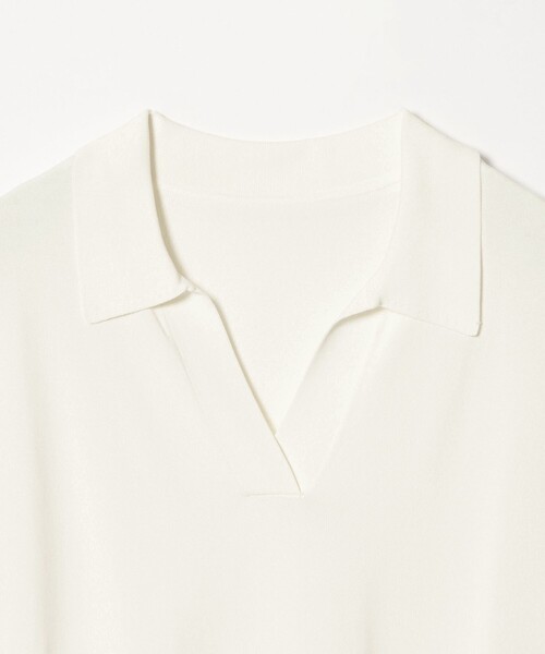 green label relaxing(グリーンレーベルリラクシング)の「【WEB限定】<at ease>エリツキ スキッパー ニット 接触冷感 UVカット 遮熱(ニット/セーター・レディース・ブラック/ホワイト/ダークブラウン/イエロー・FREE)」の14枚目の写真