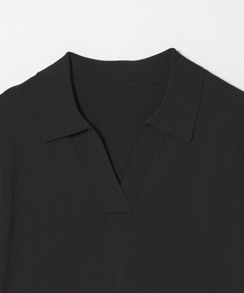 green label relaxing(グリーンレーベルリラクシング)の「【WEB限定】<at ease>エリツキ スキッパー ニット 接触冷感 UVカット 遮熱(ニット/セーター・レディース・ブラック/ホワイト/ダークブラウン/イエロー・FREE)」の11枚目の写真