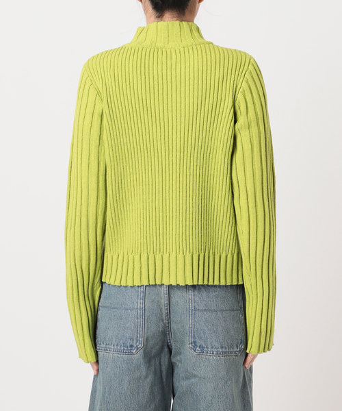 Oriens JOURNAL STANDARD（オリエンス ジャーナルスタンダード）の「フロントジップリブニットトップス（ニット/セーター・レディース・スカイブルー/パープル/グリーン・FREE）」の9枚目の写真