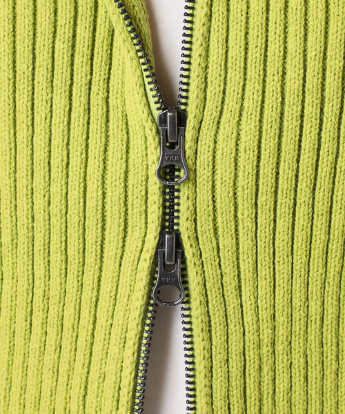 Oriens JOURNAL STANDARD（オリエンス ジャーナルスタンダード）の「フロントジップリブニットトップス（ニット/セーター・レディース・スカイブルー/パープル/グリーン・FREE）」の13枚目の写真