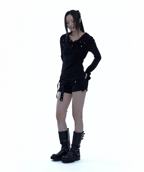 ROUGHNECK(ラフネック)の「ガーター フードパーカー ヘンリートップ ブラック(Tシャツ/カットソー・レディース・その他・SMALL/MEDIUM)」の12枚目の写真