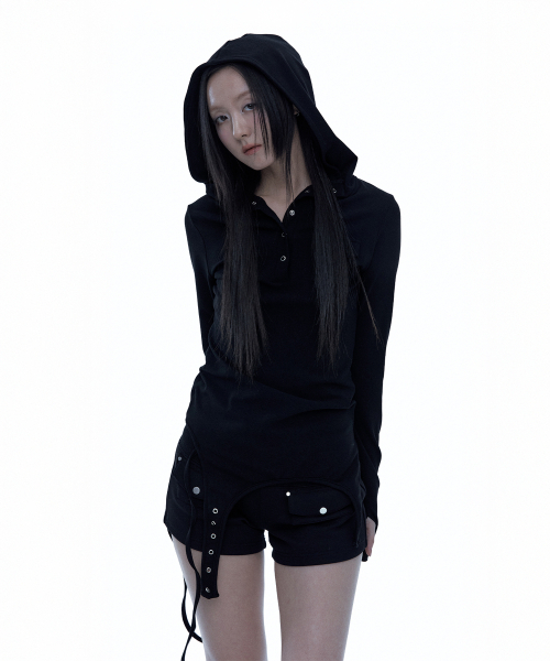 ROUGHNECK(ラフネック)の「ガーター フードパーカー ヘンリートップ ブラック(Tシャツ/カットソー・レディース・その他・SMALL/MEDIUM)」の13枚目の写真