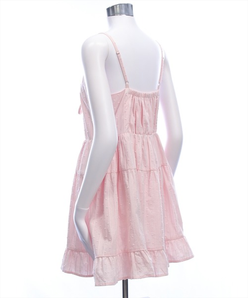 clear（クリア）の「【バレエコア/レイヤード】ドット柄レースアップキャミワンピース[ビスチェ/チュニック/ガーリー]（ワンピース・レディース・ライトピンク/ライトベージュ/ブラック/オフホワイト・F）」の10枚目の写真